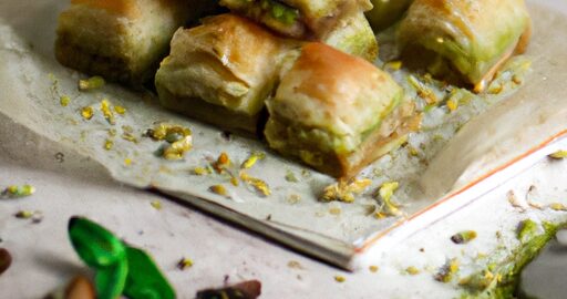 Baklava s pistáciemi.