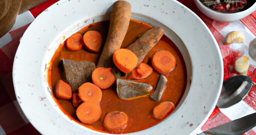 Hovězí guláš s kynutým knedlíkem.