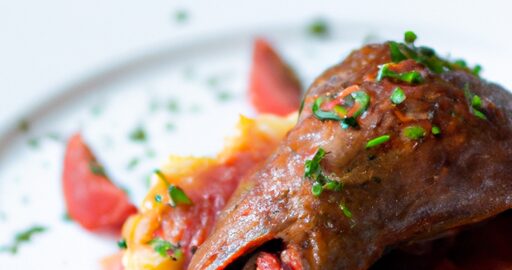 Dušená kachna s brusinkami.