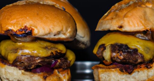 Hamburger s hranolky a křenovou omáčkou