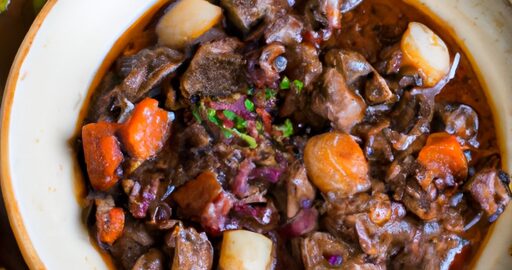 Hovězí bourguignon s houbami