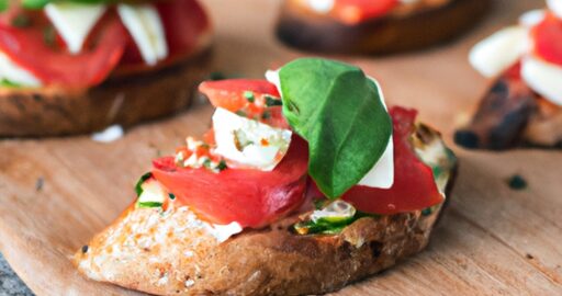 Čerstvý bruschetta se směsí rajčat