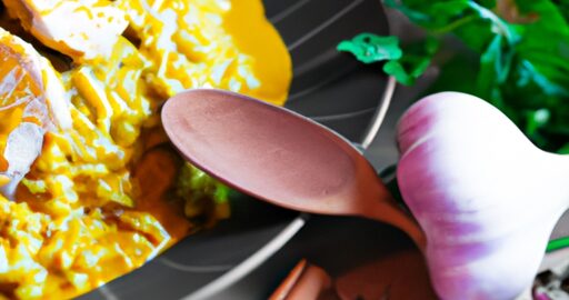 Zelený kari s kuřecím masem.