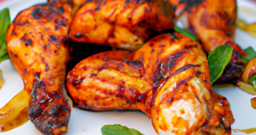 Kuřecí tandoori s mangovou omáčkou.