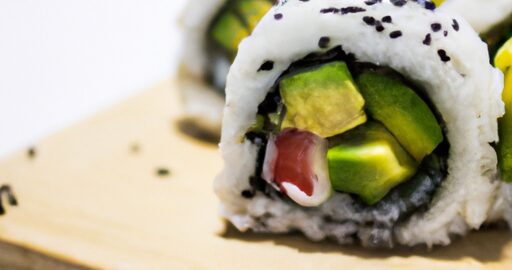 Sushi z lososa s avokádem.