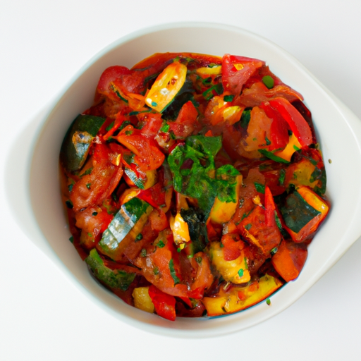 Ratatouille s rajčaty a cuketou.