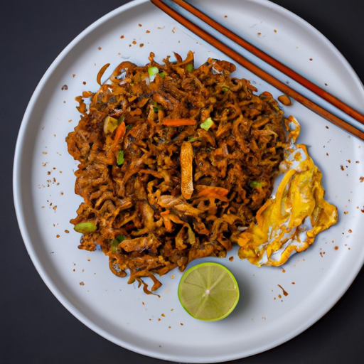 Nudle mie goreng s kuřecím masem