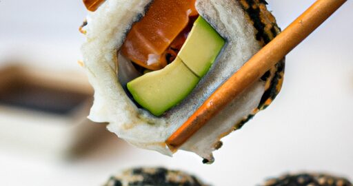 Sushi losos avokádo rolka.