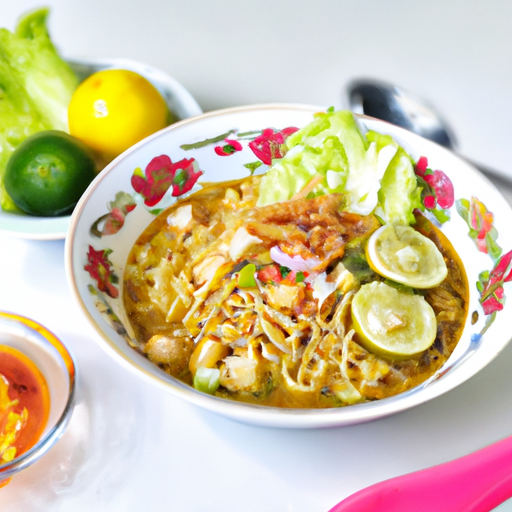 Indonéský nudlový salát Soto Betawi.