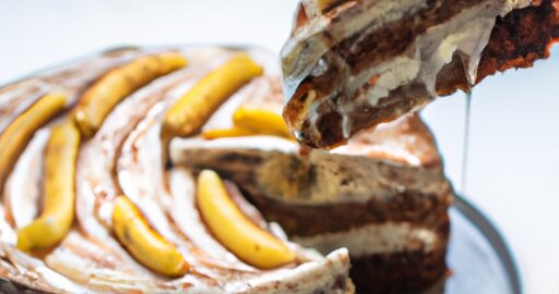Bananová torta s karamelovou polevou