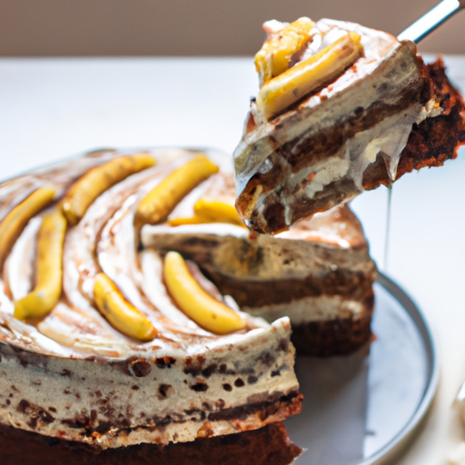 Bananová torta s karamelovou polevou