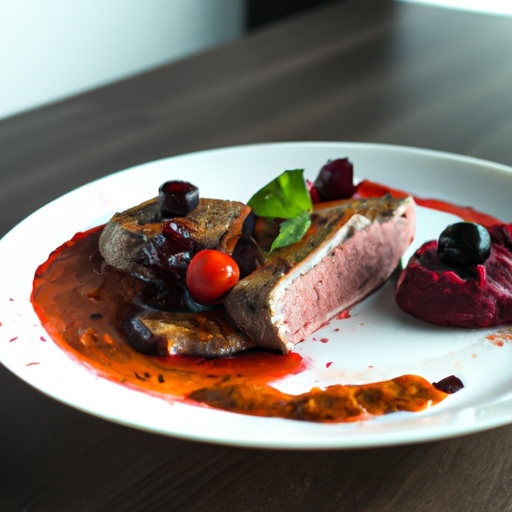Telecí steak s brusinkovou omáčkou