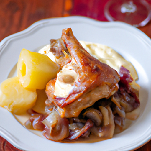 Kuřecí coq au vin.