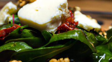 Goat cheese salad with honey.