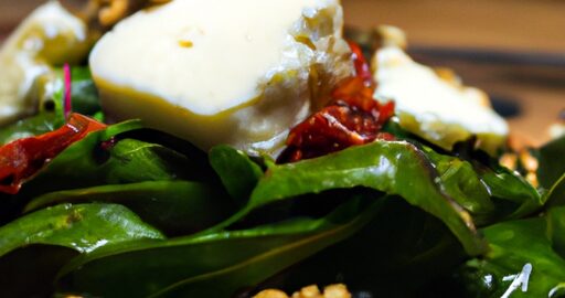 Goat cheese salad with honey.