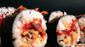 Kimchi fried rice sushi roll.