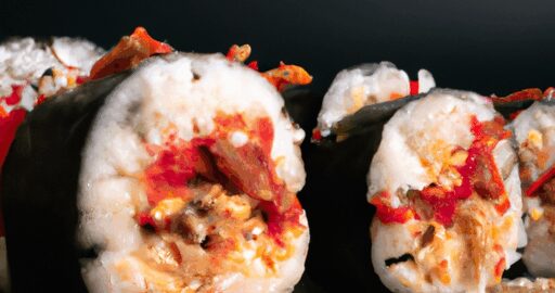 Kimchi fried rice sushi roll.