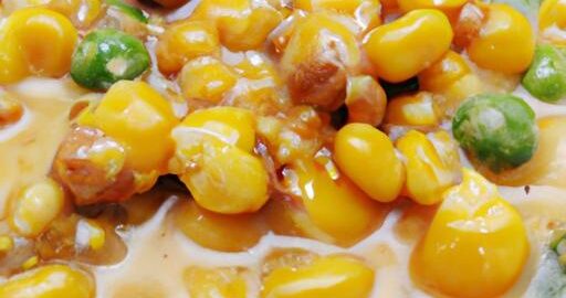 Ořechový kukuřičný curry s hráškem