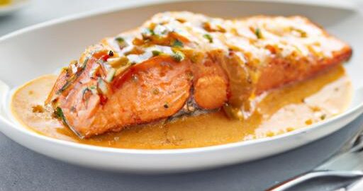 Opečený losos v hořčičné omáčce