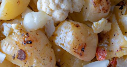 Pražený bramborový salát s květákem