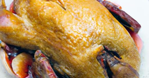 Pečená kachna s jablky a švestkami