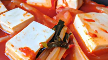 Korejské jídlo Kimchi s tofu