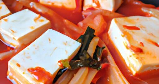 Korejské jídlo Kimchi s tofu