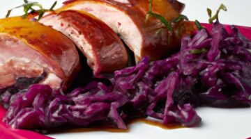 Kachna s červeným zelím avantgardně