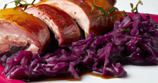 Kachna s červeným zelím avantgardně