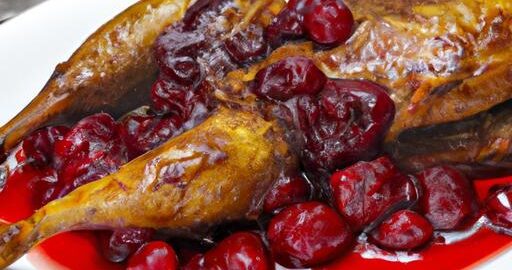 Pečená kachna s brusinkovým džemem