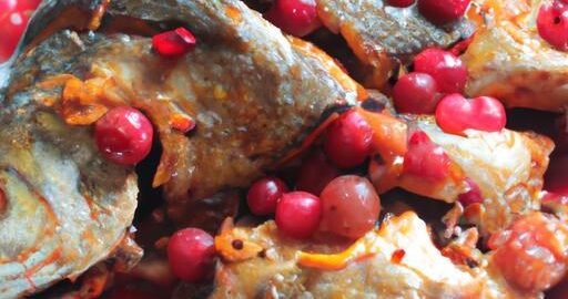 Pečený kapr s brusinkovou omáčkou