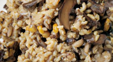 Pečené ječmenné risotto s hříbky